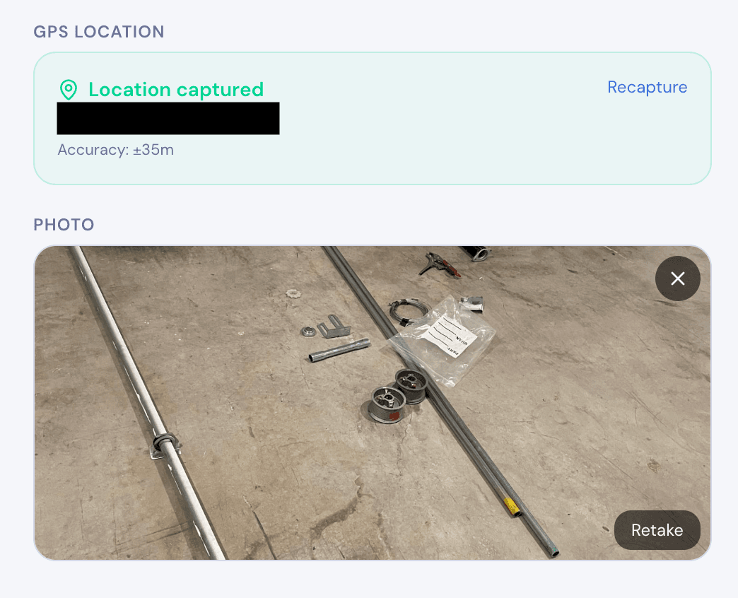 MobileForm mobile form with photo and GPS capture